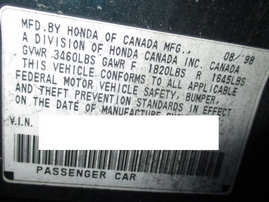 1998 HONDA CIVIC EX GREEN 4DR 1.6L MT A15287